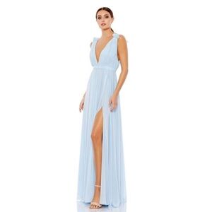 Mac Duggal 55321 Blue Chiffon Gown 8